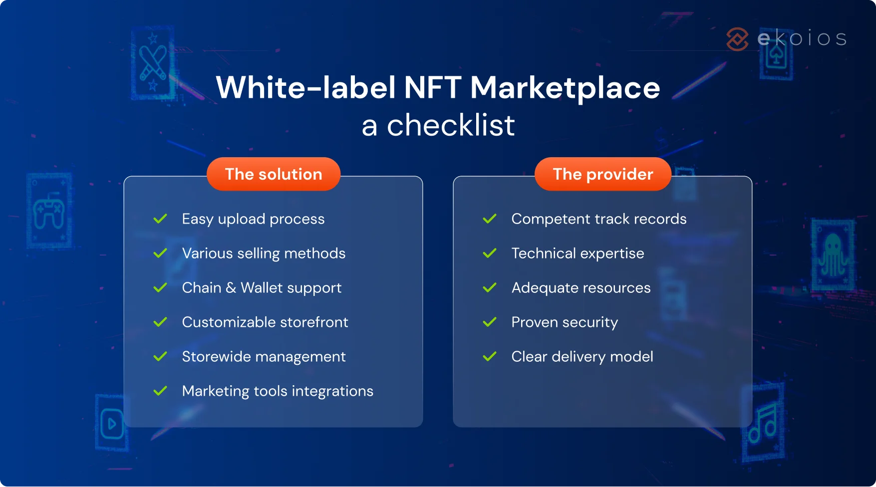 white label nft marketplace key features checklist