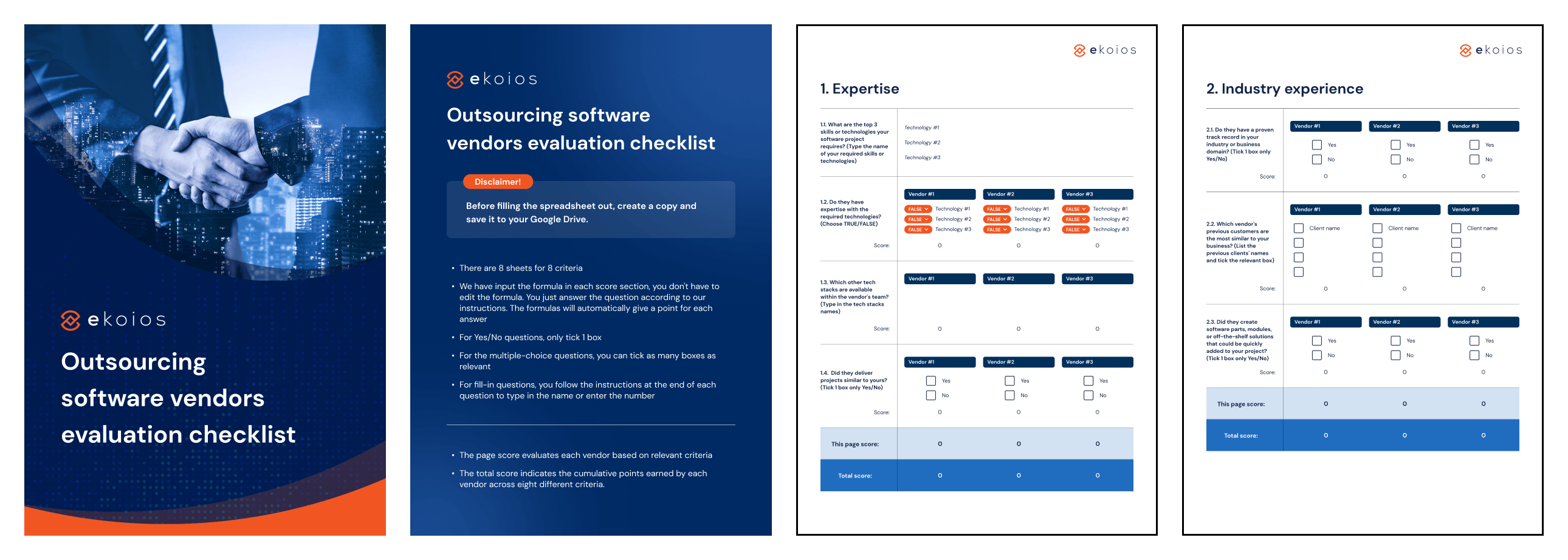 outsourcing software vendor checklist downloadable